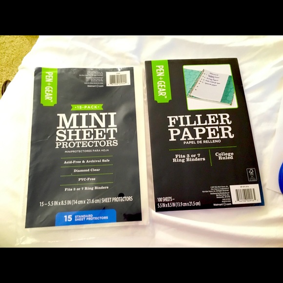 Office supplies mini binder paper filler and protector, NEW - Picture 1 of 2